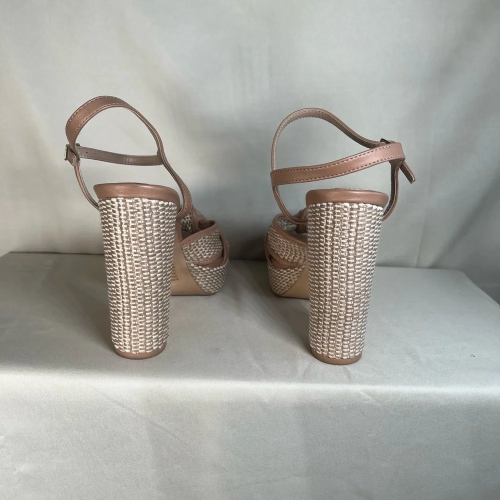 BCBGeneration Tan and Cream Platform Heels
